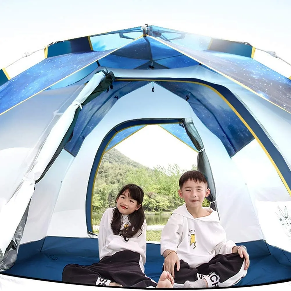 3 in 1 Foldable Camping Tent for 4-6 Persons, Beach Shelter Portable Family Tents Top Up Tent for Travelling Beach BBQ Park Fishing Instant Sun Shade Shelter Canopy