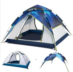 3 in 1 Foldable Camping Tent for 4-6 Persons, Beach Shelter Portable Family Tents Top Up Tent for Travelling Beach BBQ Park Fishing Instant Sun Shade Shelter Canopy