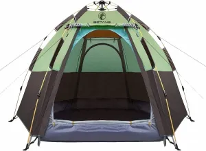 4-6 Person Camping Tent 48 Seconds Set Up Tent Waterproof Pop Up Hexagon Outdoor Sports Tent Camping Sun Shelters, Instant Cabin Tent, Advanced Venting Design, Provide Top Rainfly(2023