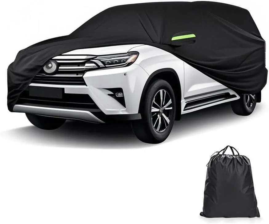 5-Layer All-Weather Waterproof Light-Weight Car Cover for Toyota RAV4.Full Car Cover Outdoor Waterproof Sun Rain Snow Hail Protection,for SUV (Black RAV4 EV 2003)
