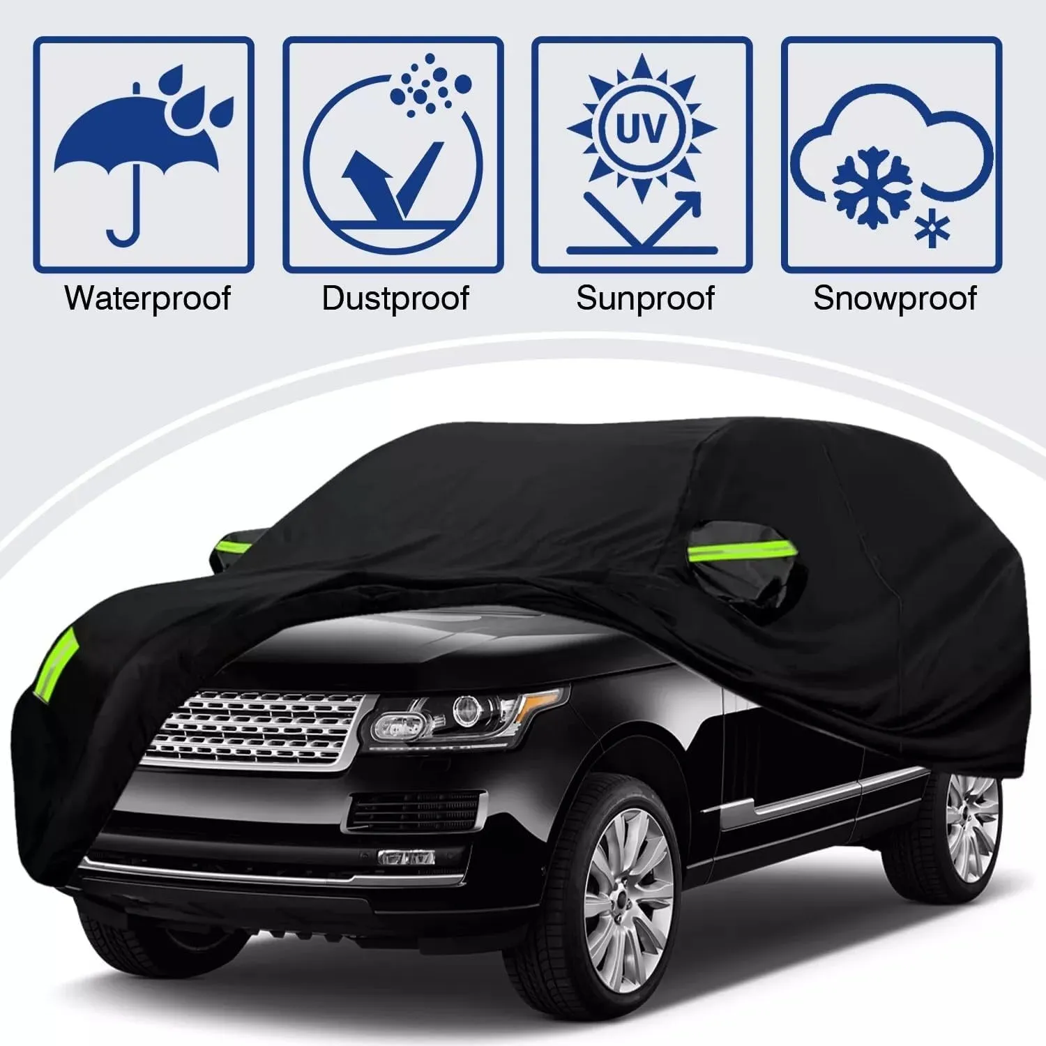 5-Layer All-Weather Waterproof Light-Weight Car Cover for Toyota RAV4.Full Car Cover Outdoor Waterproof Sun Rain Snow Hail Protection,for SUV (Black RAV4 EV 2003)