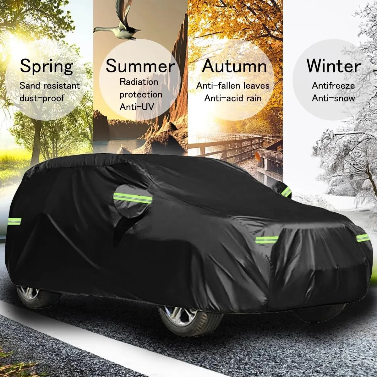 5-Layer All-Weather Waterproof Light-Weight Car Cover for Toyota RAV4.Full Car Cover Outdoor Waterproof Sun Rain Snow Hail Protection,for SUV (Black RAV4 EV 2003)