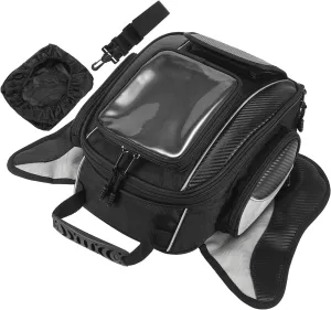 ACROPIX Universal Motorcycle Magnetic Tank Tool Bag Fuel Saddlebag with Strap Waterproof Black Car Parts