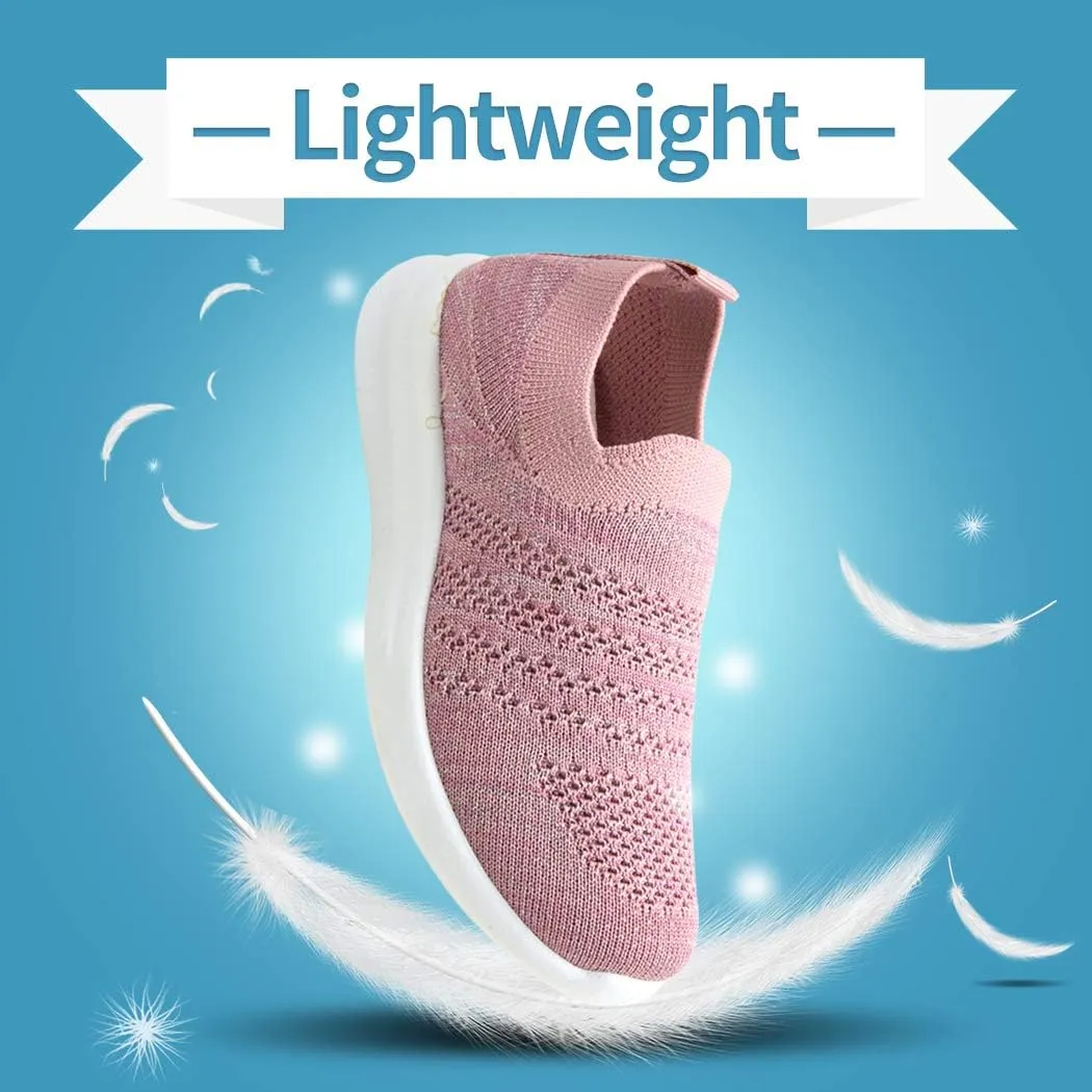 Apawwa Kids Lightweight Slip On Running Shoes - Pink/Blue/Navy/Black Walking Shoes for Toddler/Little Kids/Big Kids