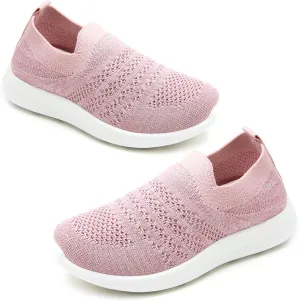 Apawwa Kids Lightweight Slip On Running Shoes - Pink/Blue/Navy/Black Walking Shoes for Toddler/Little Kids/Big Kids