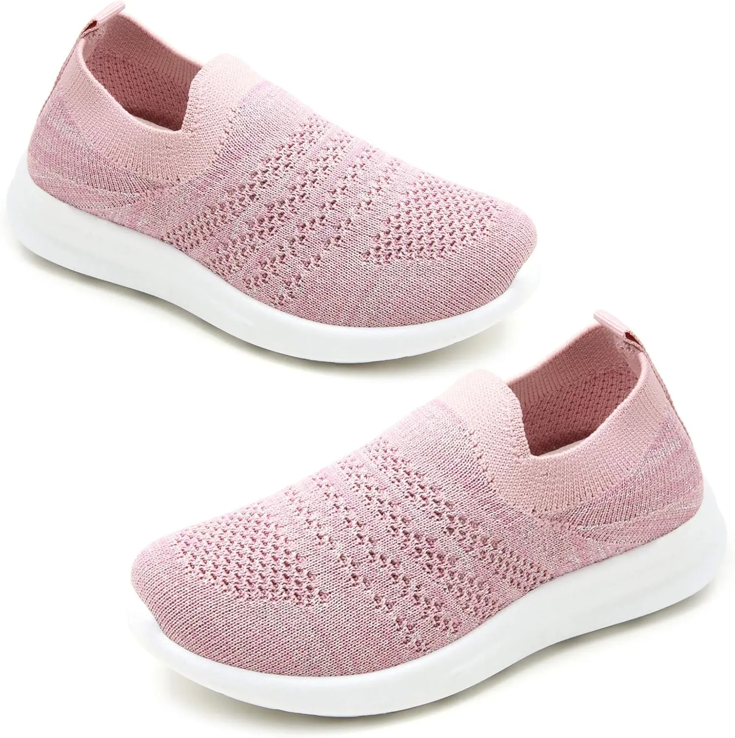 Apawwa Kids Lightweight Slip On Running Shoes - Pink/Blue/Navy/Black Walking Shoes for Toddler/Little Kids/Big Kids
