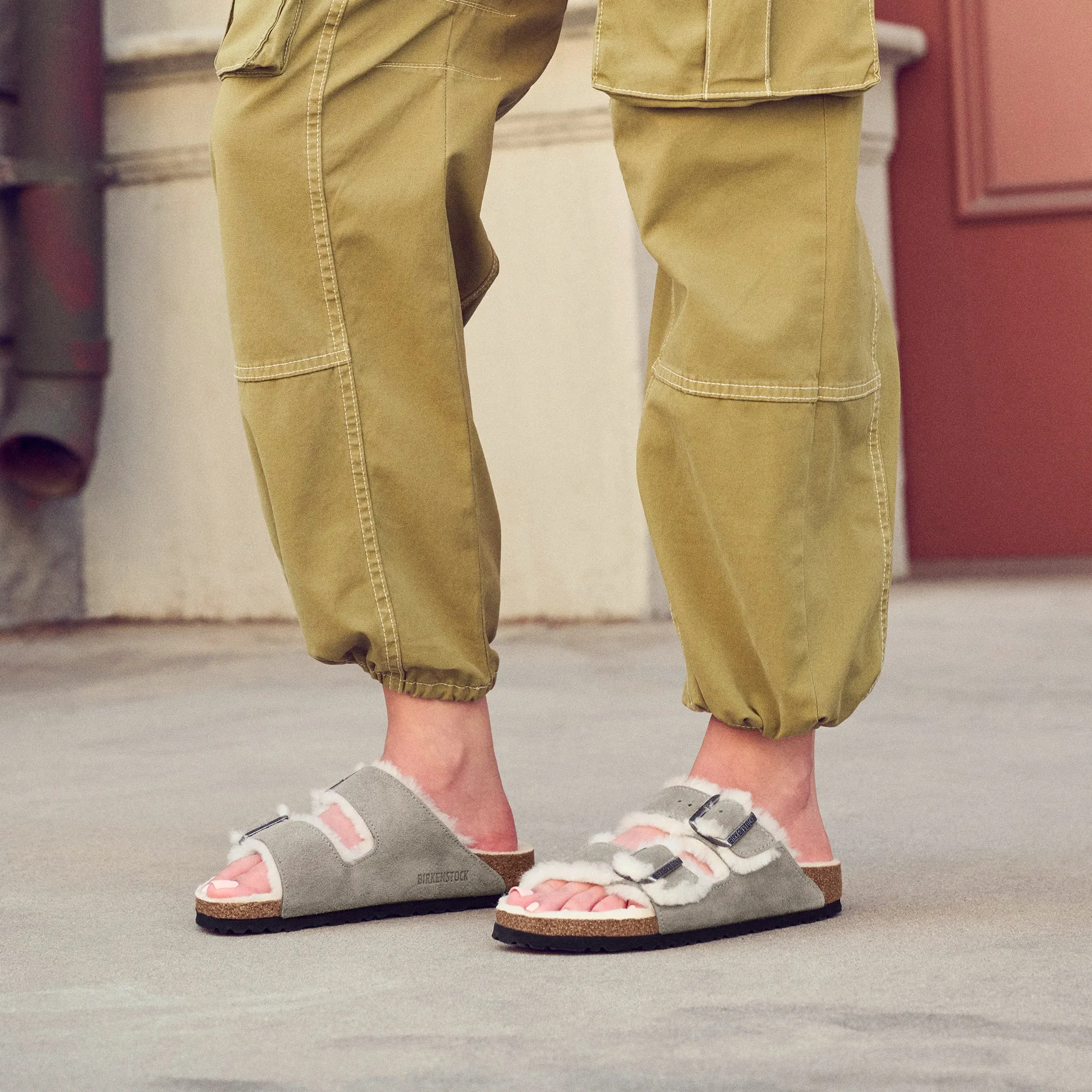 ARIZONA SHEARLING - STONE COIN - SUEDE