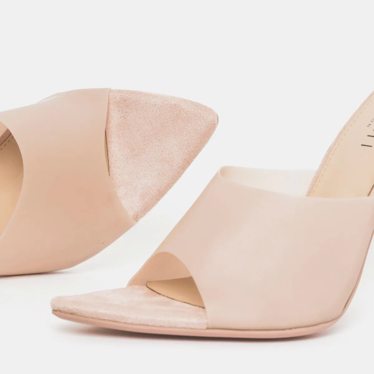 Ayla Baby Pink Frost Stiletto Mules