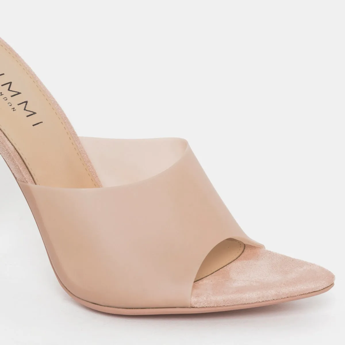 Ayla Baby Pink Frost Stiletto Mules