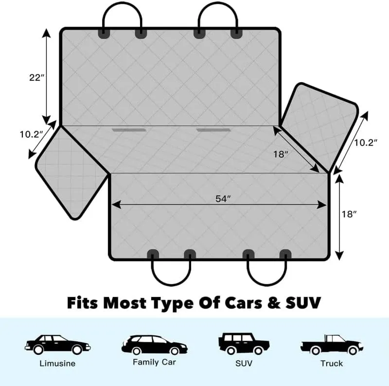 Back Seat Pet Cover for Dogs for Mazda Biante 2008-2018, Waterproof Dog Hammock for Car Travel, Dog Car Seat Cover, Scratch Prevent Anti-Slip Car Seat Protector for Dogs,E