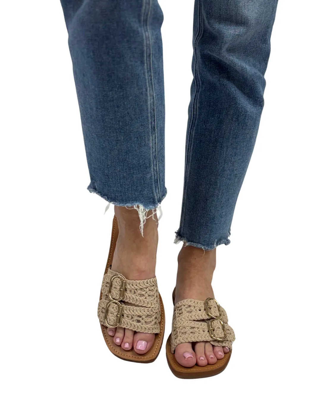 BAILEY CROCHET SANDAL in Cream