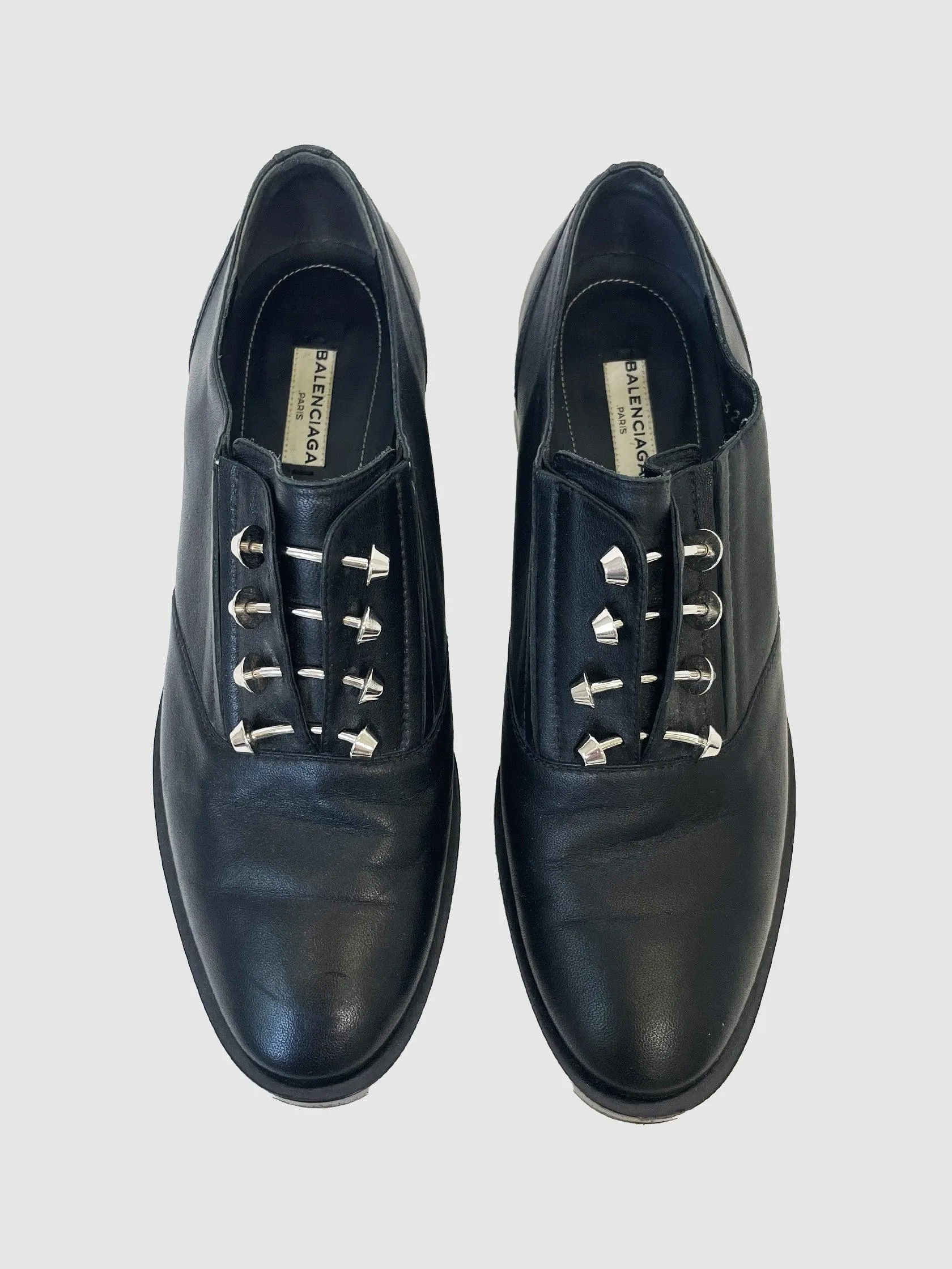 Balenciaga Leather Oxford Shoes - Size 39