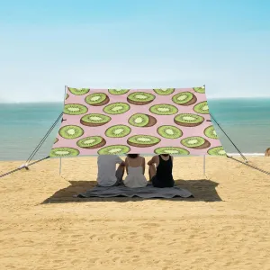 Beach Shade Tent with UPF50  UV Protection,Hand Drawn Colored Kiwi Lightweight Camping Sun Shelter for Outdoor,Camping Trips, Fishing, Backyard,Picnics,Easy Set Up and Carry 9x10.5 FT