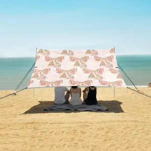Beach Shade Tent with UPF50  UV Protection,Vintage Paisley Bows Lightweight Camping Sun Shelter for Outdoor,Camping Trips, Fishing, Backyard,Picnics,Easy Set Up and Carry 9x10.5 FT