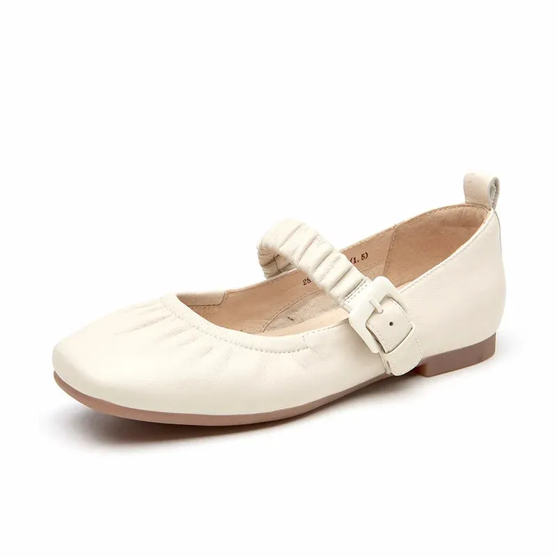 BeauToday Mary Jane  Vintage Women Low Heel Round Toe  Ballet Loafer Classic Shoes Casual Dress Soft Flats Handmade  28294