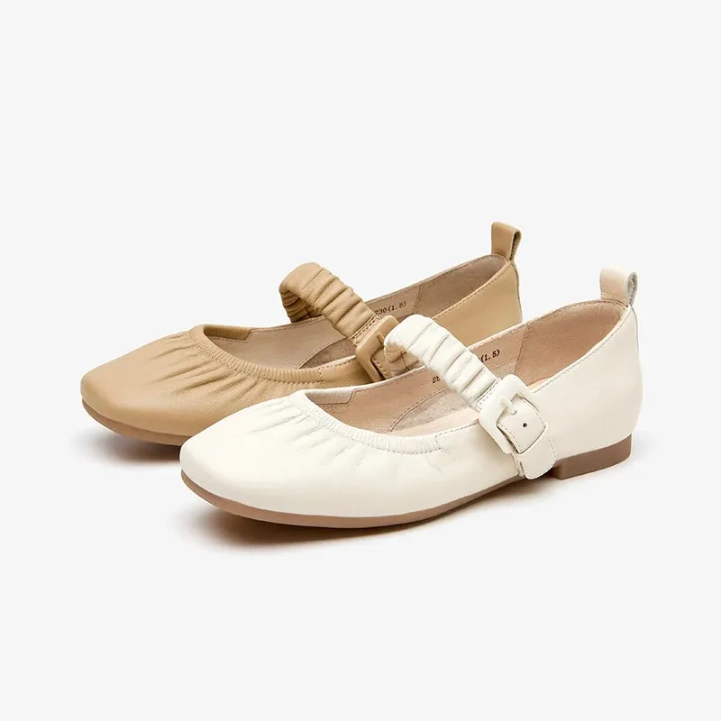 BeauToday Mary Jane  Vintage Women Low Heel Round Toe  Ballet Loafer Classic Shoes Casual Dress Soft Flats Handmade  28294