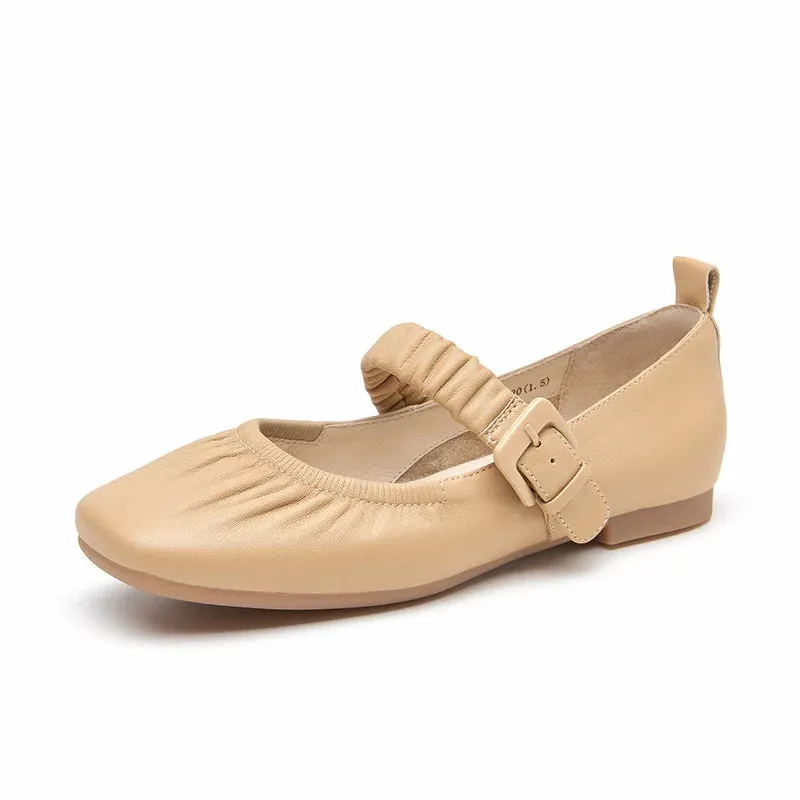 BeauToday Mary Jane  Vintage Women Low Heel Round Toe  Ballet Loafer Classic Shoes Casual Dress Soft Flats Handmade  28294