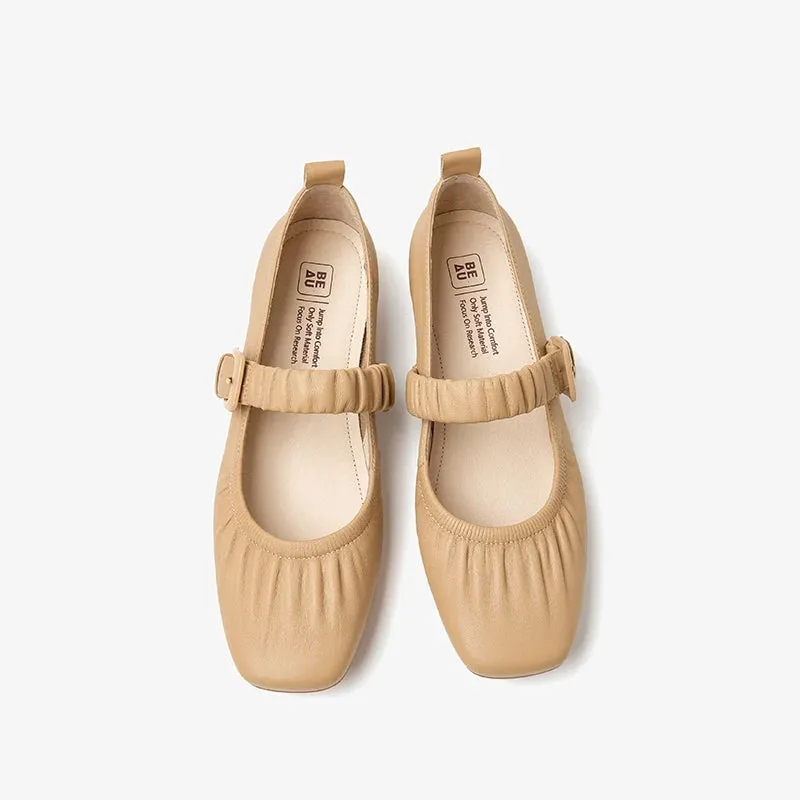 BeauToday Mary Jane  Vintage Women Low Heel Round Toe  Ballet Loafer Classic Shoes Casual Dress Soft Flats Handmade  28294