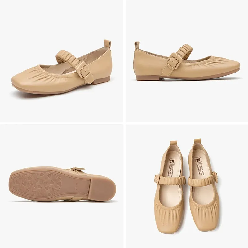 BeauToday Mary Jane  Vintage Women Low Heel Round Toe  Ballet Loafer Classic Shoes Casual Dress Soft Flats Handmade  28294