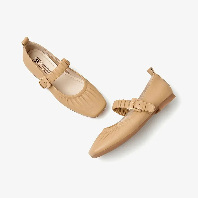 BeauToday Mary Jane  Vintage Women Low Heel Round Toe  Ballet Loafer Classic Shoes Casual Dress Soft Flats Handmade  28294