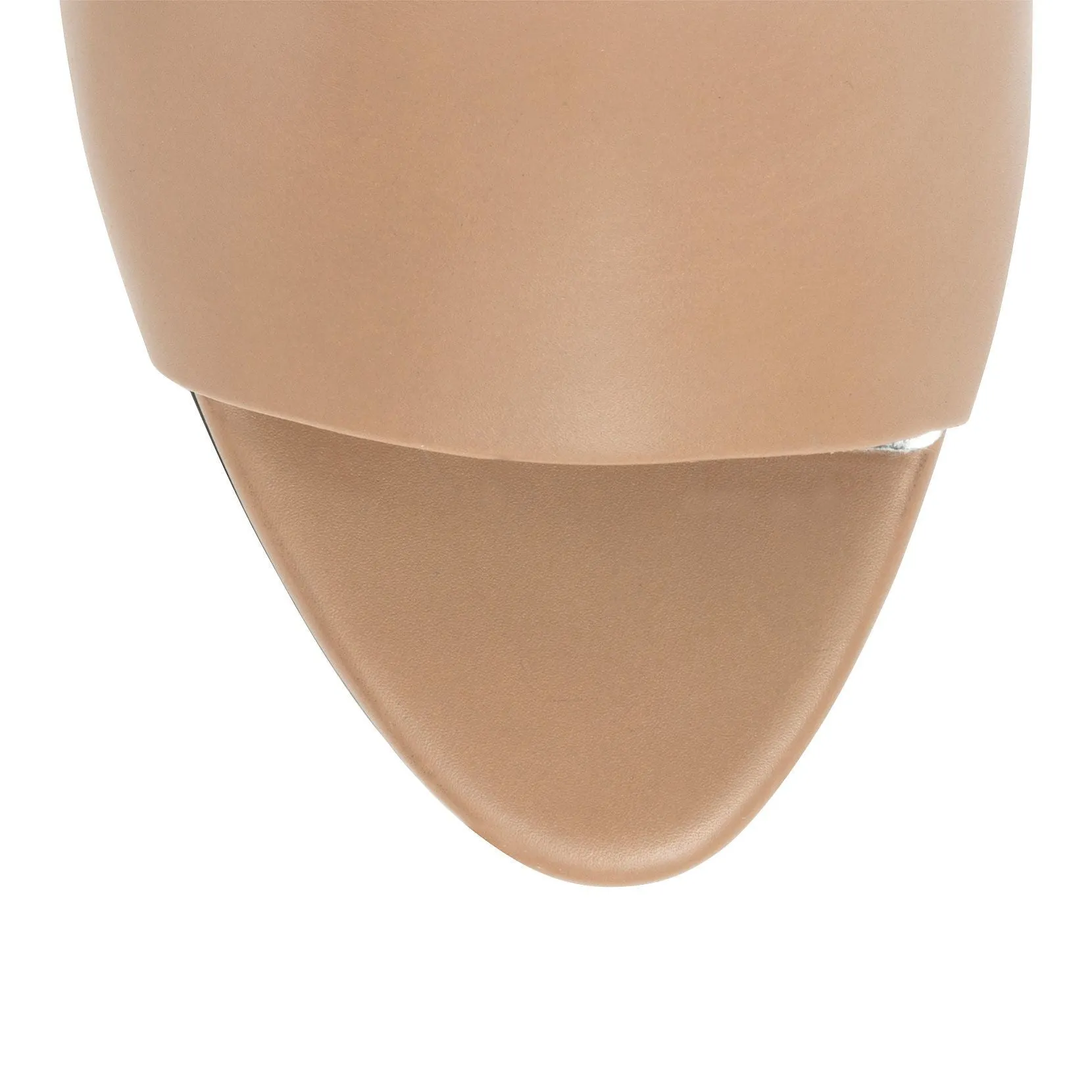 Beige leather Triangle mules