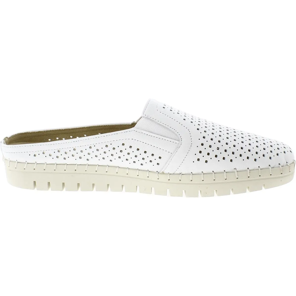 Bella Vita Women's Refresh Sneaker Slide Mule, White Leather, 9 Wide