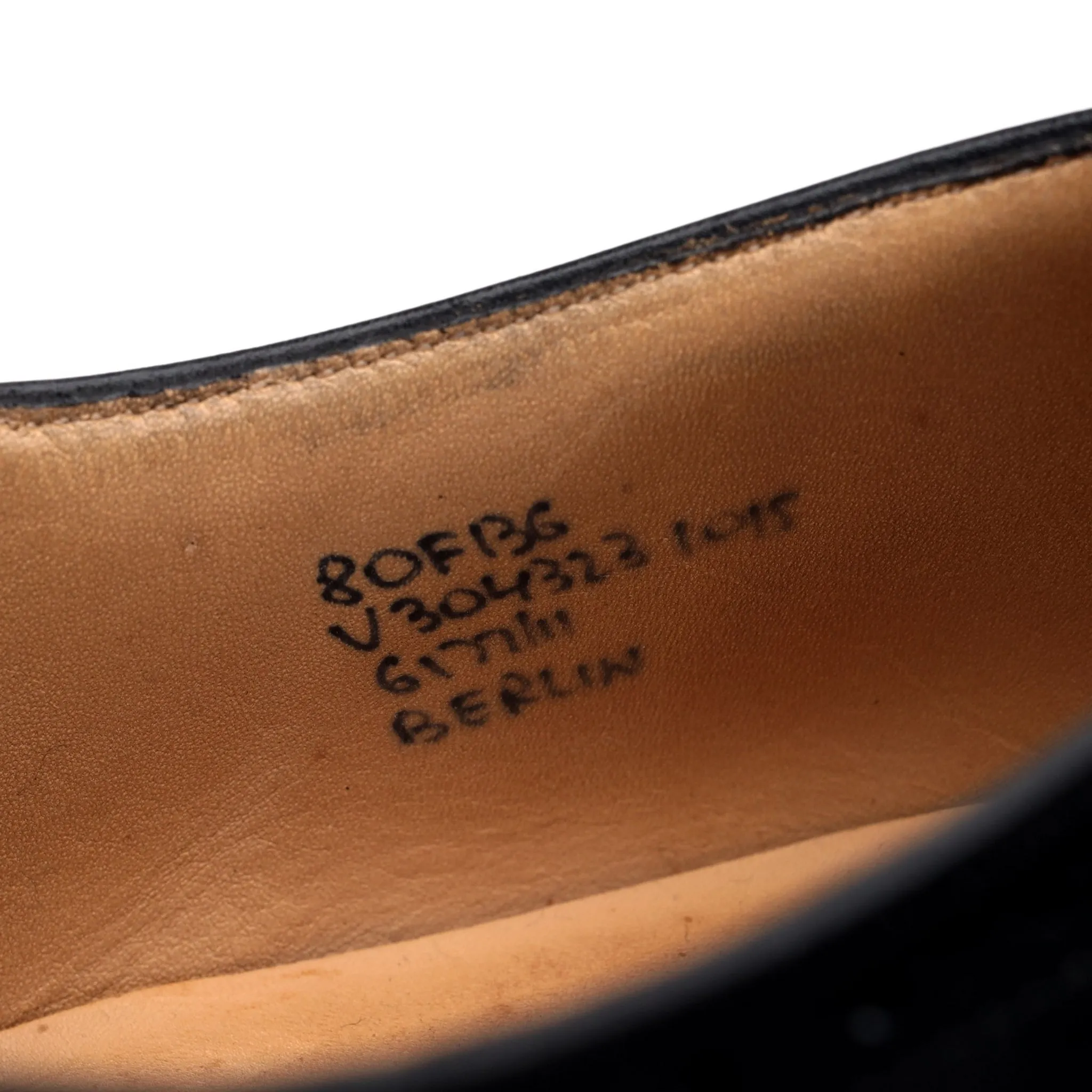 'Berlin' Black Leather Oxford Brogues UK 8 F