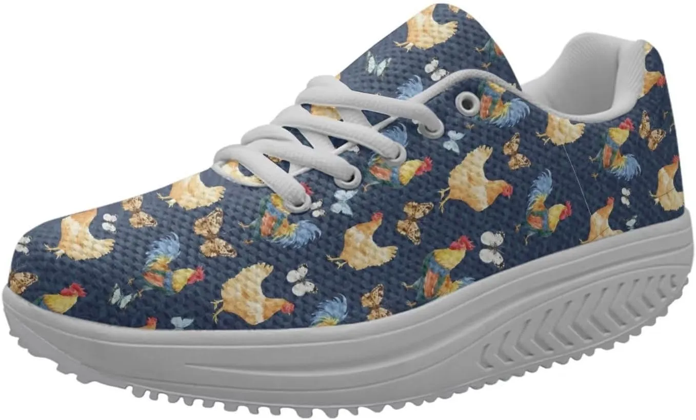 Bigcardesigns Fashion Fitness Walking Sneaker Casual Women Wedge Platform Shoes