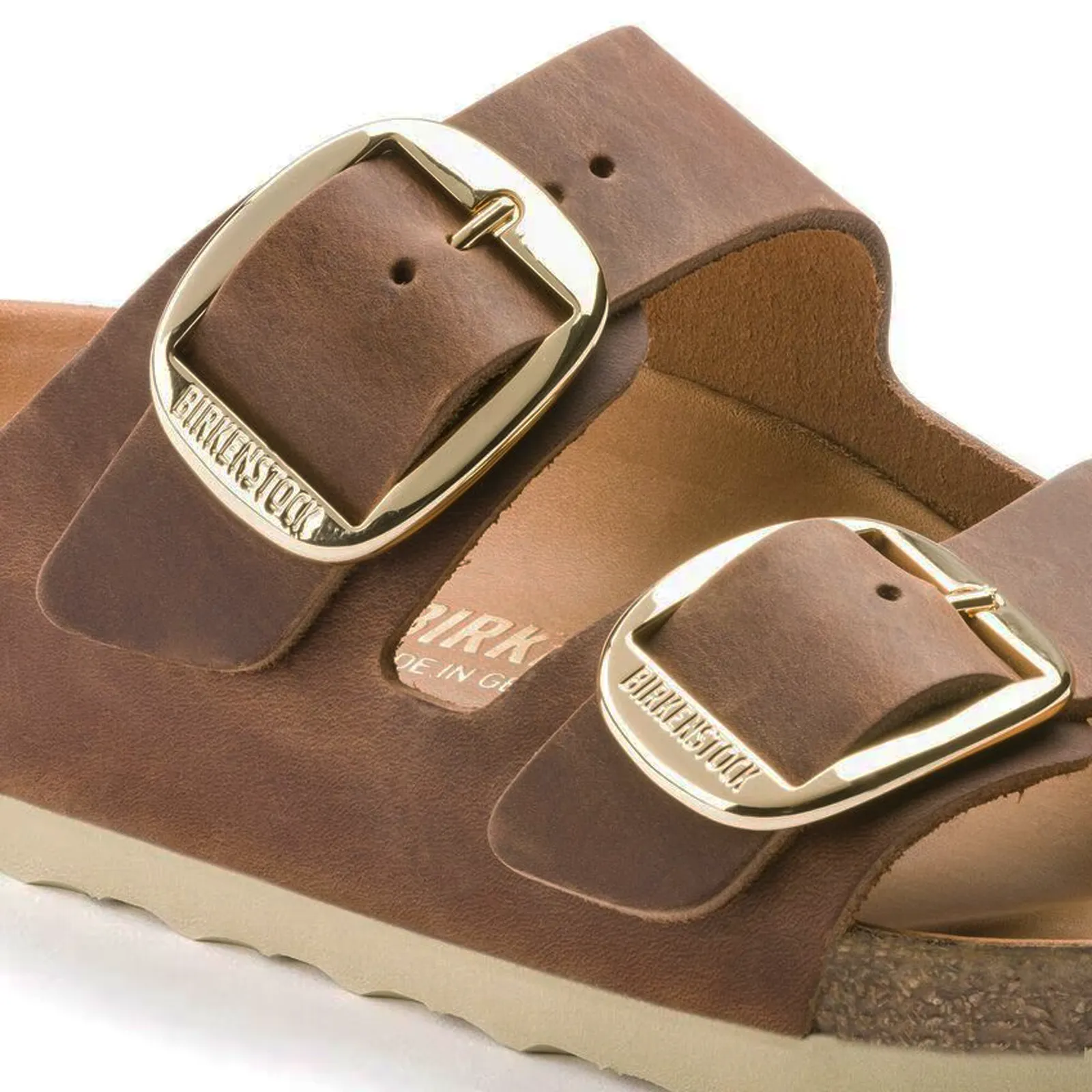 Birkenstock Arizona Big Buckle Slide Sandal (Women) - Cognac Oiled Leather