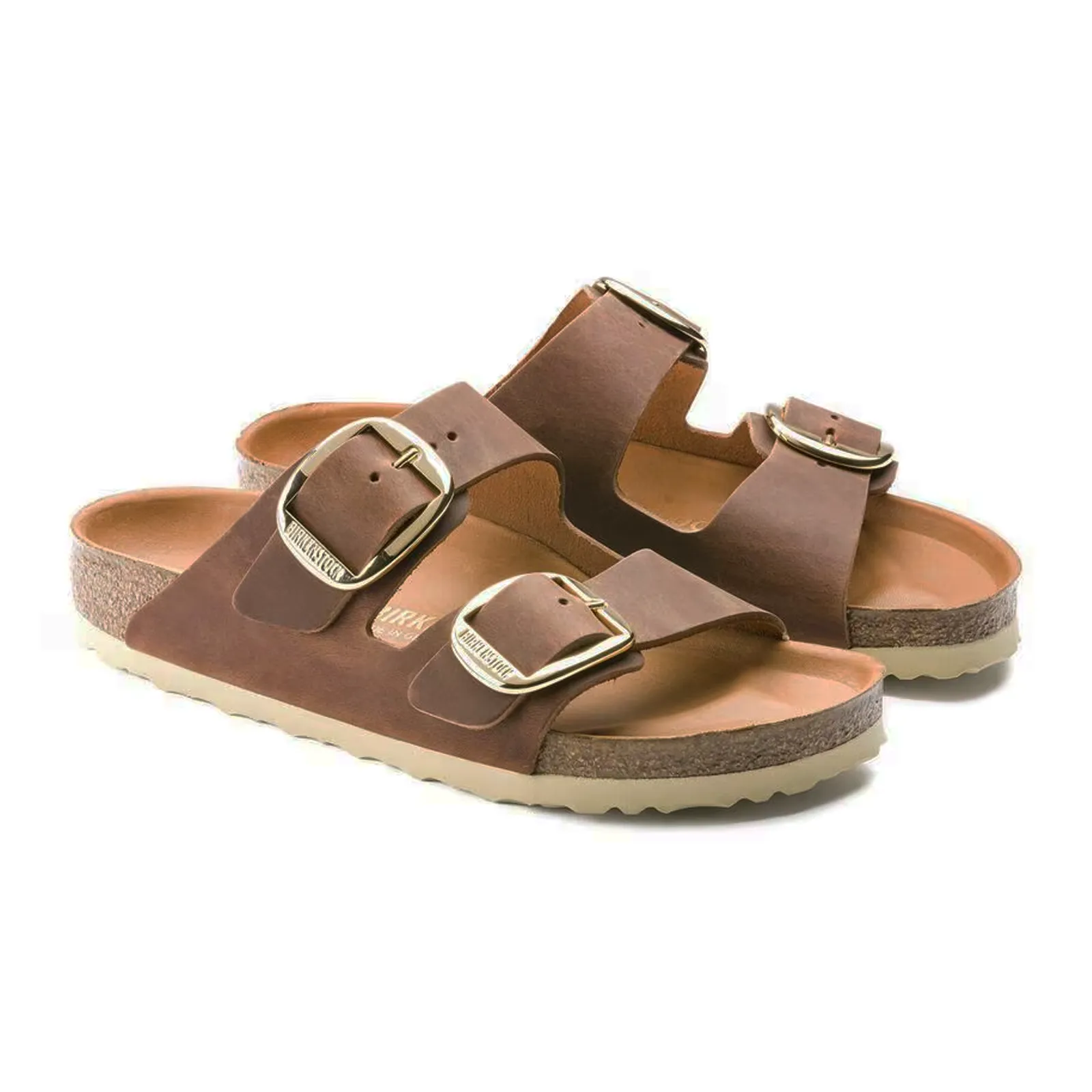 Birkenstock Arizona Big Buckle Slide Sandal (Women) - Cognac Oiled Leather