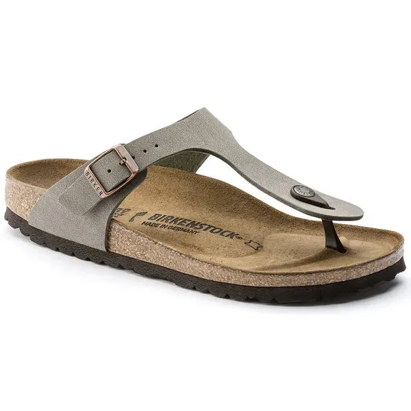BIRKENSTOCK -  GIZEH-TOE POST MULE - STONE NUBUCK