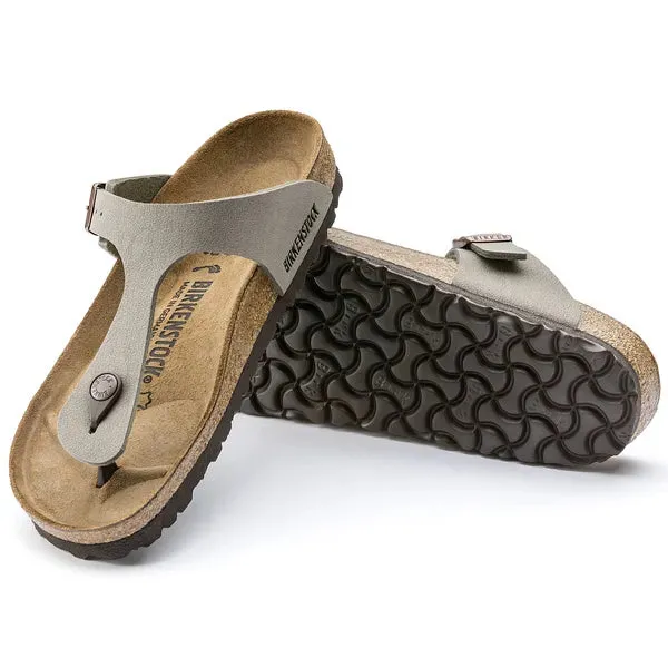 BIRKENSTOCK -  GIZEH-TOE POST MULE - STONE NUBUCK
