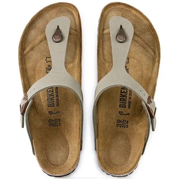 BIRKENSTOCK -  GIZEH-TOE POST MULE - STONE NUBUCK