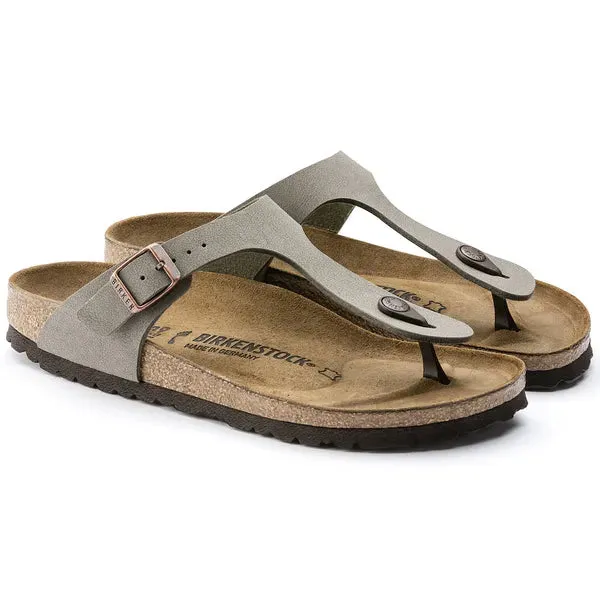 BIRKENSTOCK -  GIZEH-TOE POST MULE - STONE NUBUCK