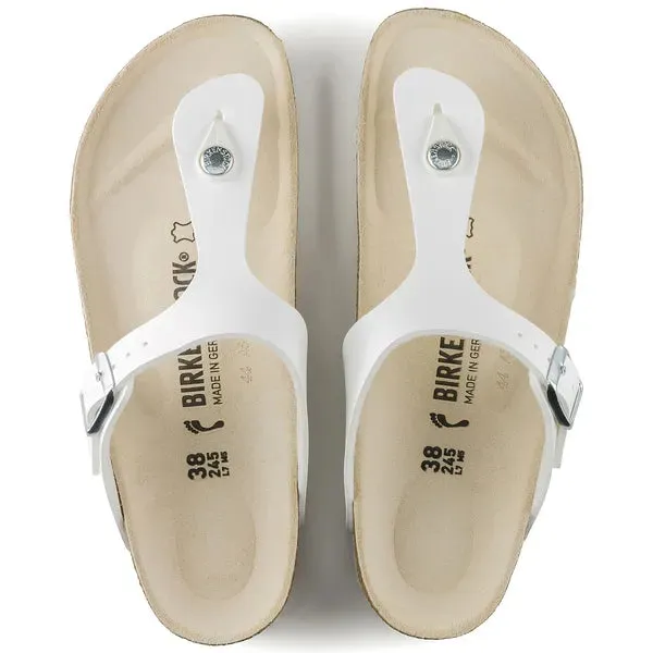 BIRKENSTOCK - GIZEH TOE-POST MULE - WHITE LEATHER