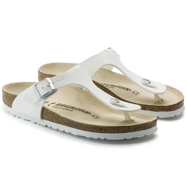 BIRKENSTOCK - GIZEH TOE-POST MULE - WHITE LEATHER
