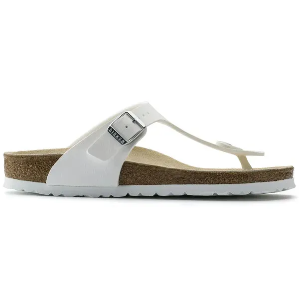 BIRKENSTOCK - GIZEH TOE-POST MULE - WHITE LEATHER