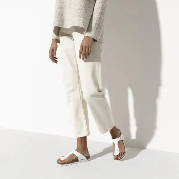 BIRKENSTOCK - GIZEH TOE-POST MULE - WHITE LEATHER