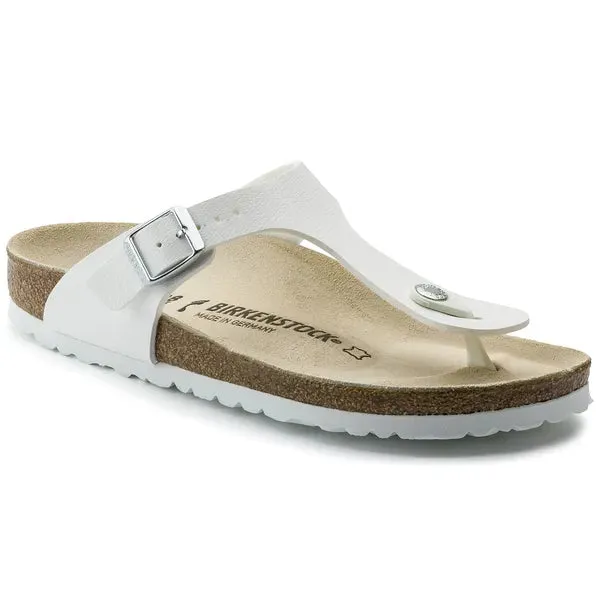 BIRKENSTOCK - GIZEH TOE-POST MULE - WHITE LEATHER