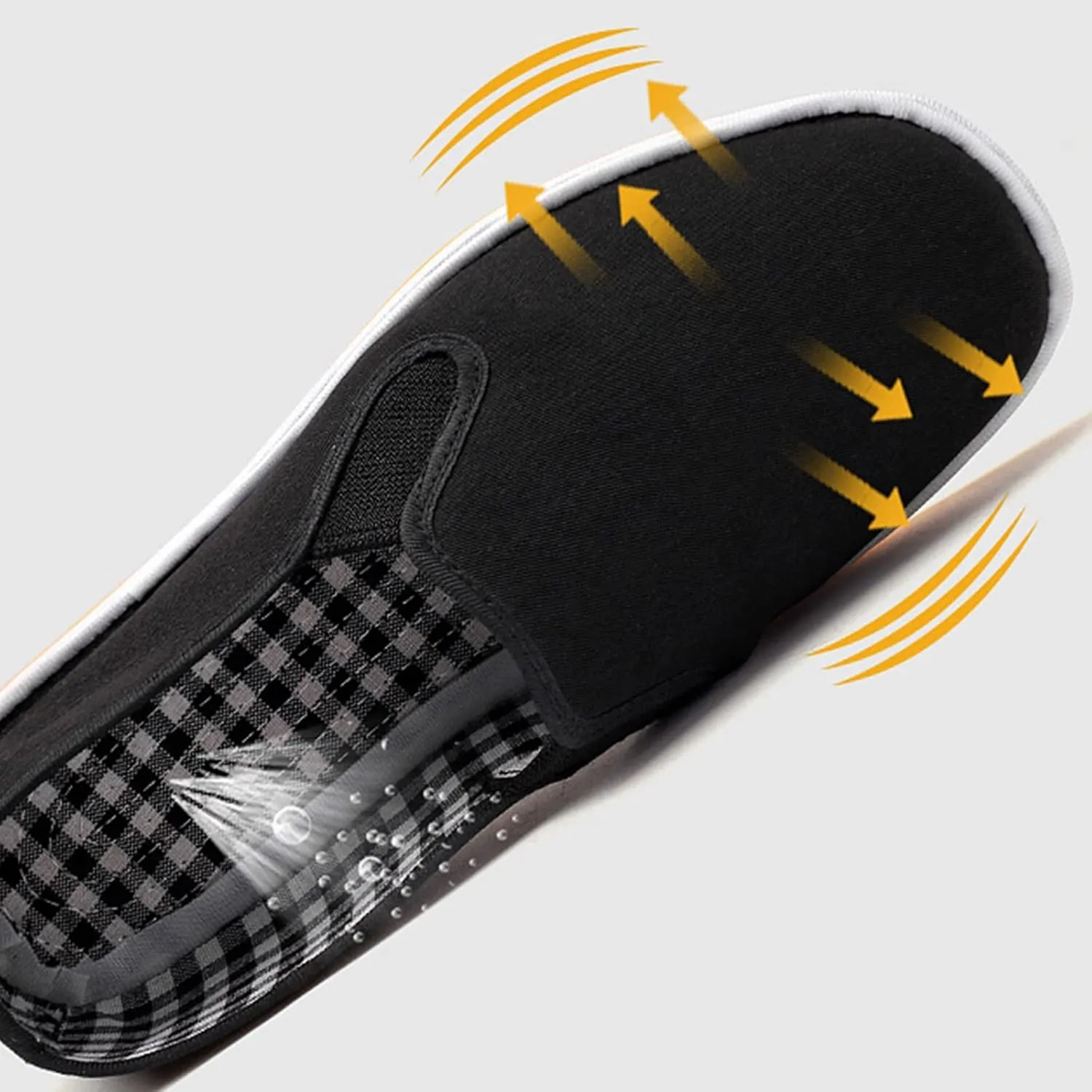 Black Cloth Old Beijing Cloth Shoes, Men's Chinese Traditional Non Slip Breathable Slip-On Martial Arts Shoes, Comfortable Traditional Canvas Rubber Sole, for Martial Art, Tai Chi