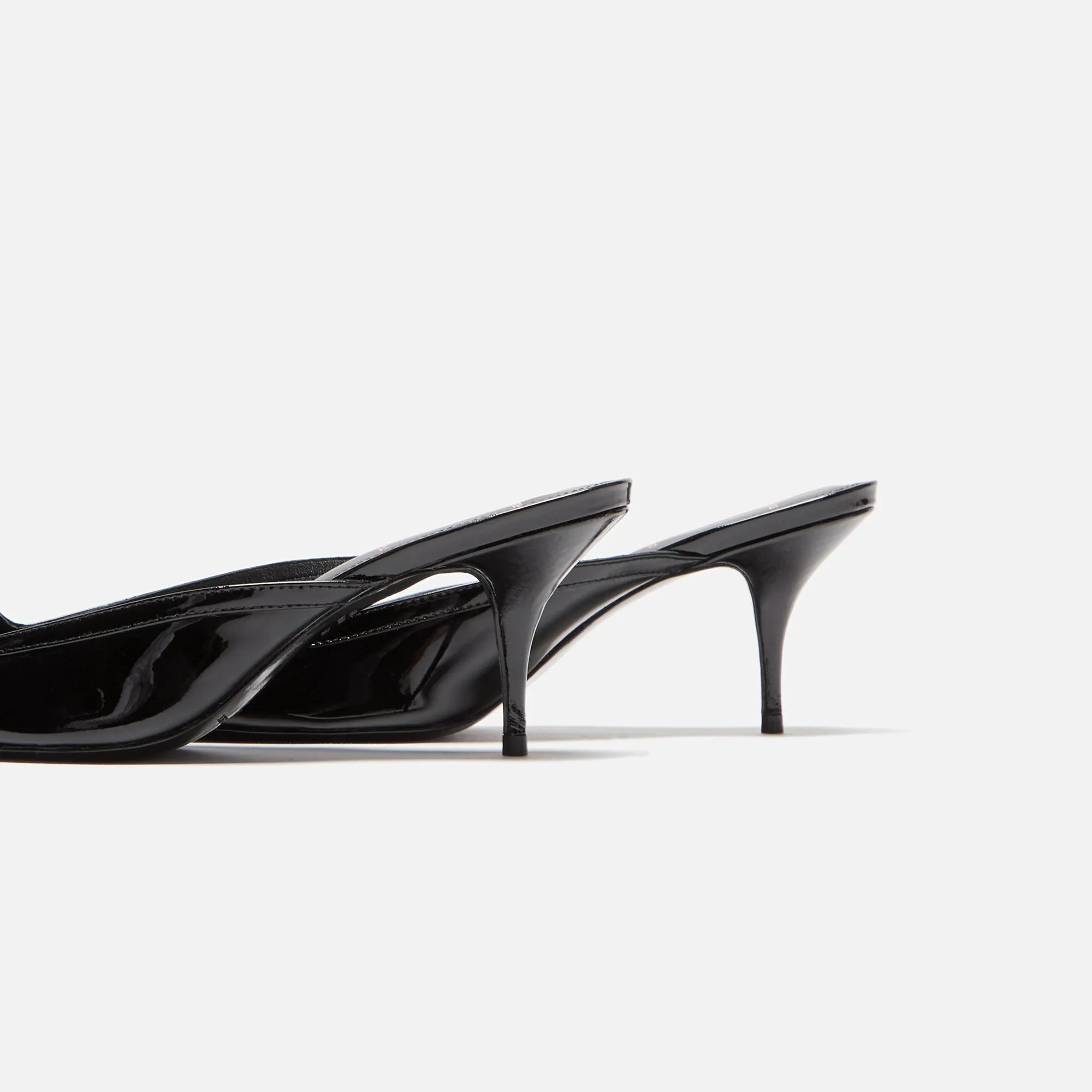 Black Suede Studio Moon 65 Mule - Black Patent