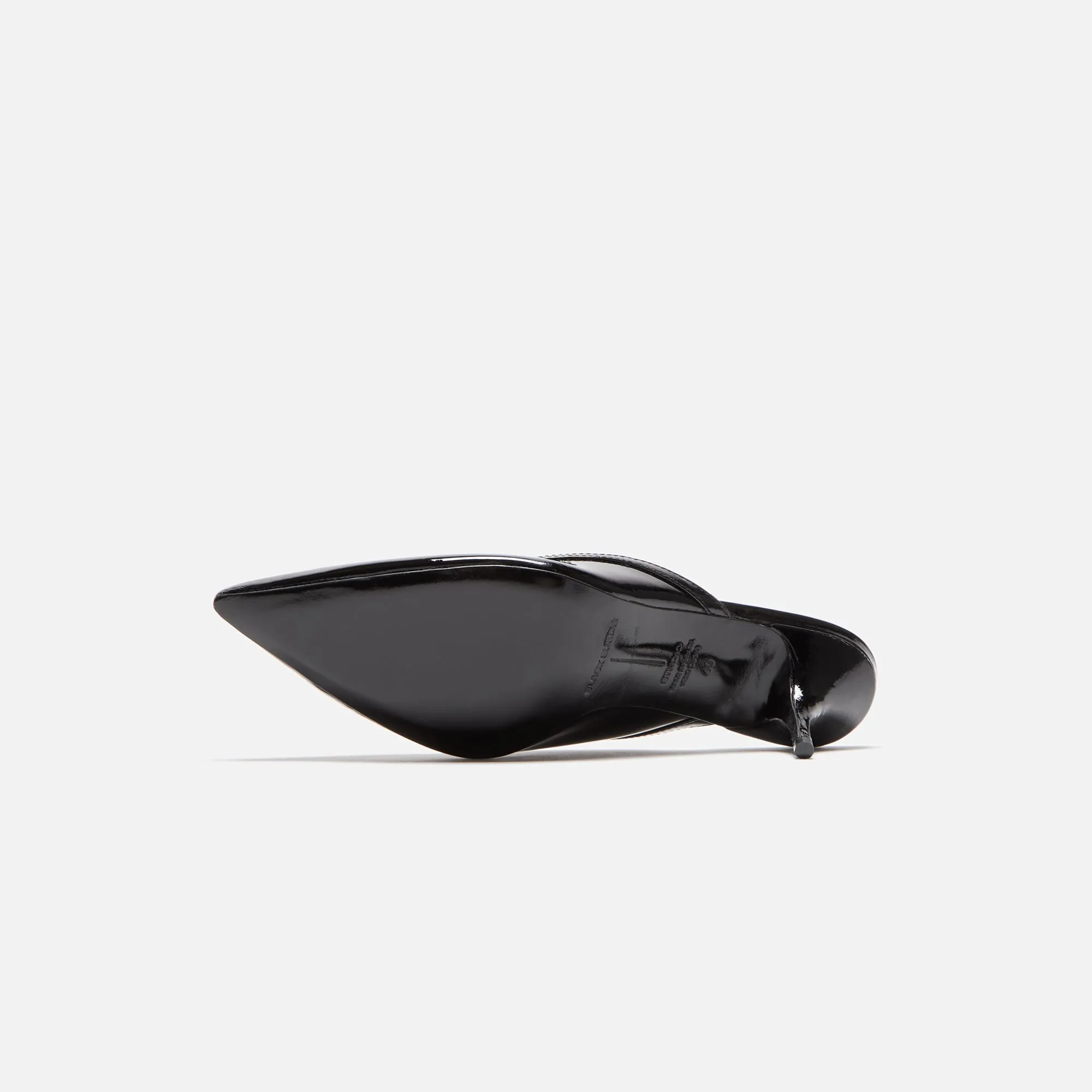 Black Suede Studio Moon 65 Mule - Black Patent