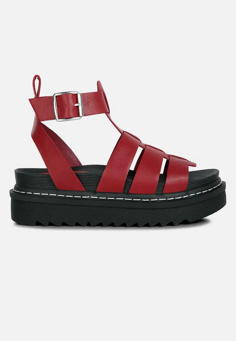 Black Vega Platform Gladiator Sandals