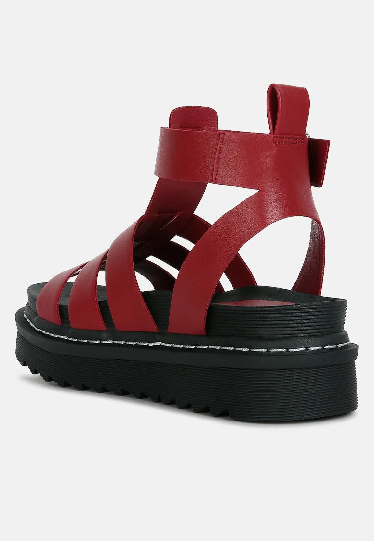 Black Vega Platform Gladiator Sandals