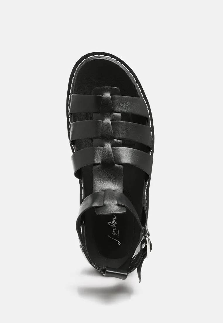 Black Vega Platform Gladiator Sandals