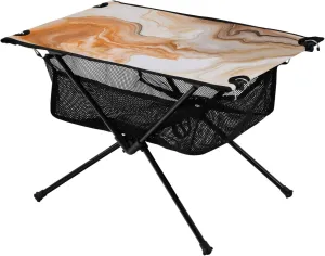Bolaz Outdoor Folding Portable Picnic Camping Table-Orenge Marble 3,Storage Mesh for Camping Gear Accessories, Hiking, Mountaineering, Outdoor Travel