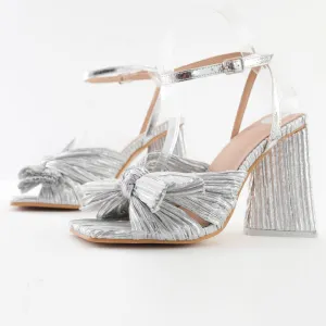 Bow Knot Chunky Heel Sandals