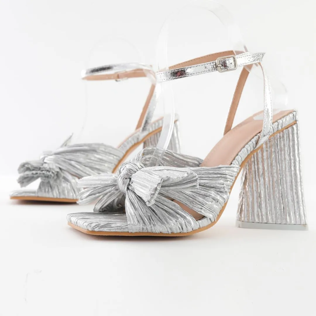 Bow Knot Chunky Heel Sandals