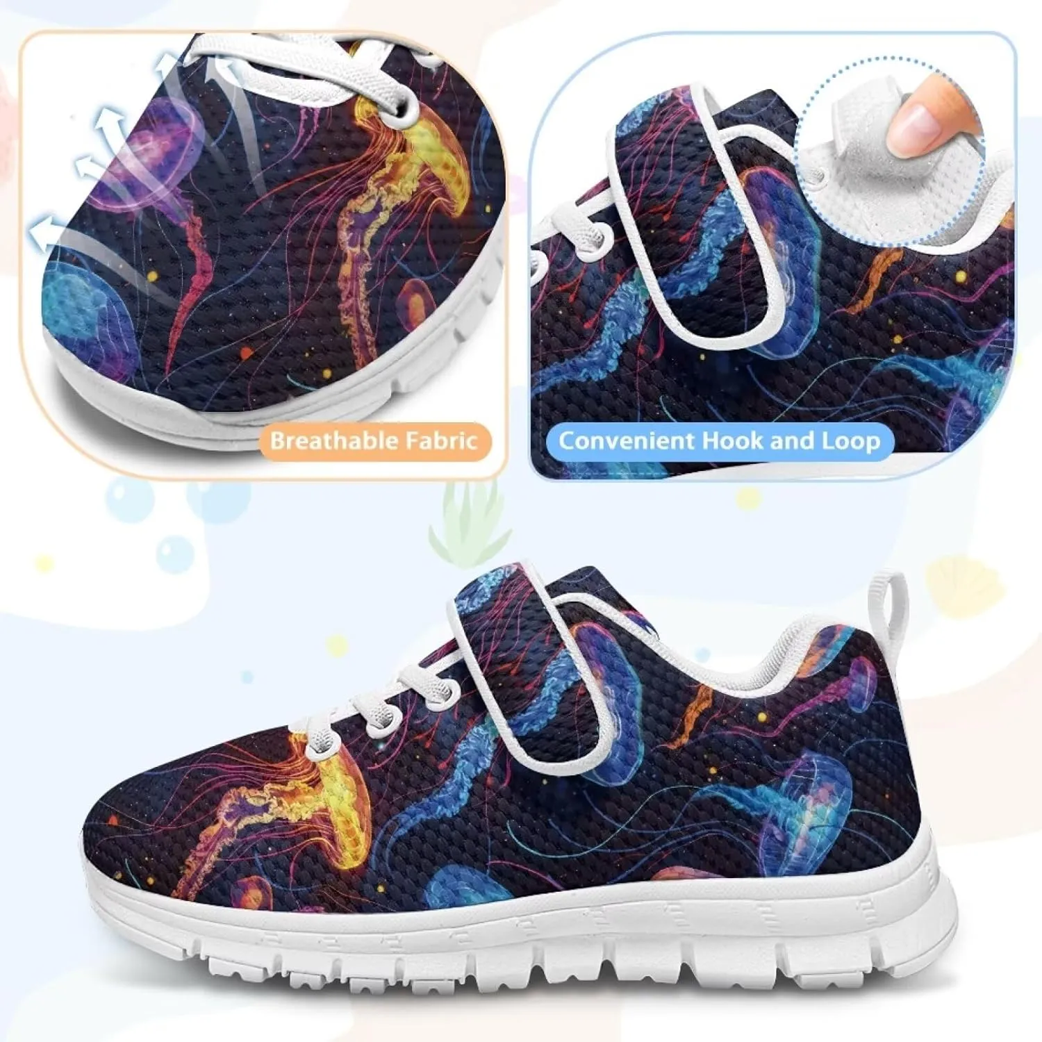 Boys Girls Animal Sneakers Lightweight Strap Athletic Running Shoes Breathable Sports Tennis Shoes for Kids US 11-15