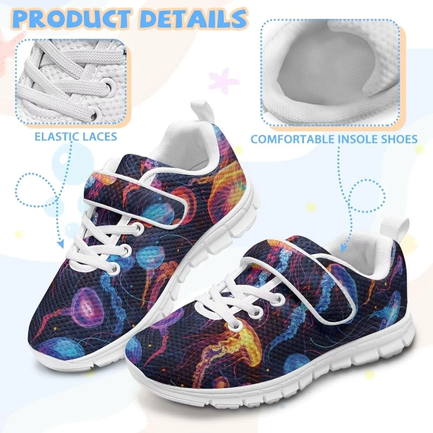 Boys Girls Animal Sneakers Lightweight Strap Athletic Running Shoes Breathable Sports Tennis Shoes for Kids US 11-15